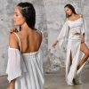 Off Shoulder White Boho Top Elegant Chic Women