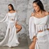Off Shoulder White Boho Top Elegant Chic Women