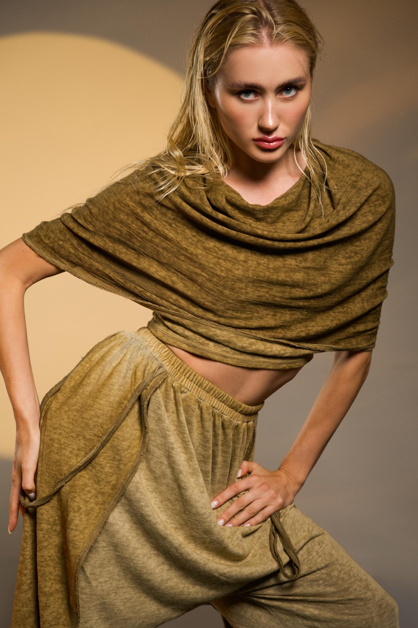 Hooded Fairy Blouse Warrior Goddess Top Desert Sand Hooded Fairy Blouse Warrior Goddess Top Desert Sand