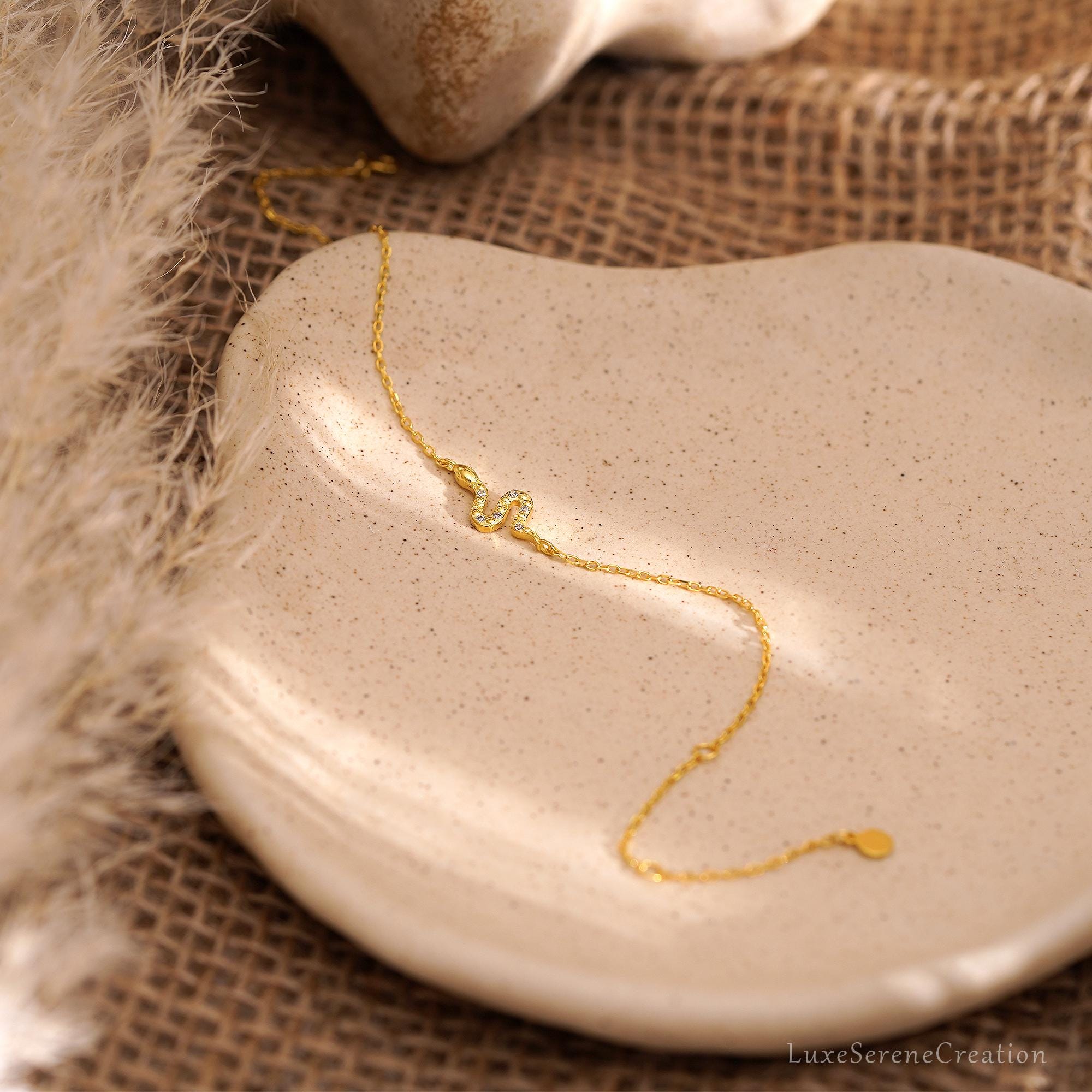 18k Gold Snake Bracelets Diamond Bracelet Delicate Mom 18k Gold Snake Bracelets Diamond Bracelet Delicate Mom