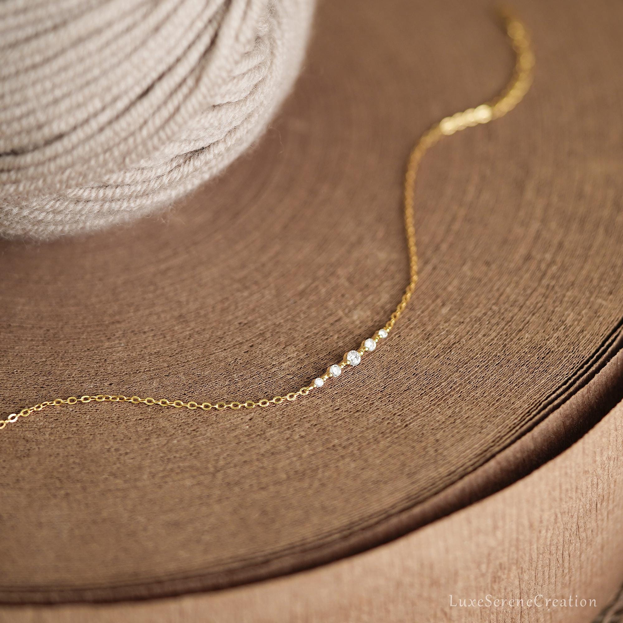 Minimalist Diamond Bracelet S925 Silver Daily Stackable Dainty Minimalist Diamond Bracelet S925 Silver Daily Stackable Dainty