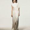 Silky Halter Cowl Neck Gown For Elegant Evenings